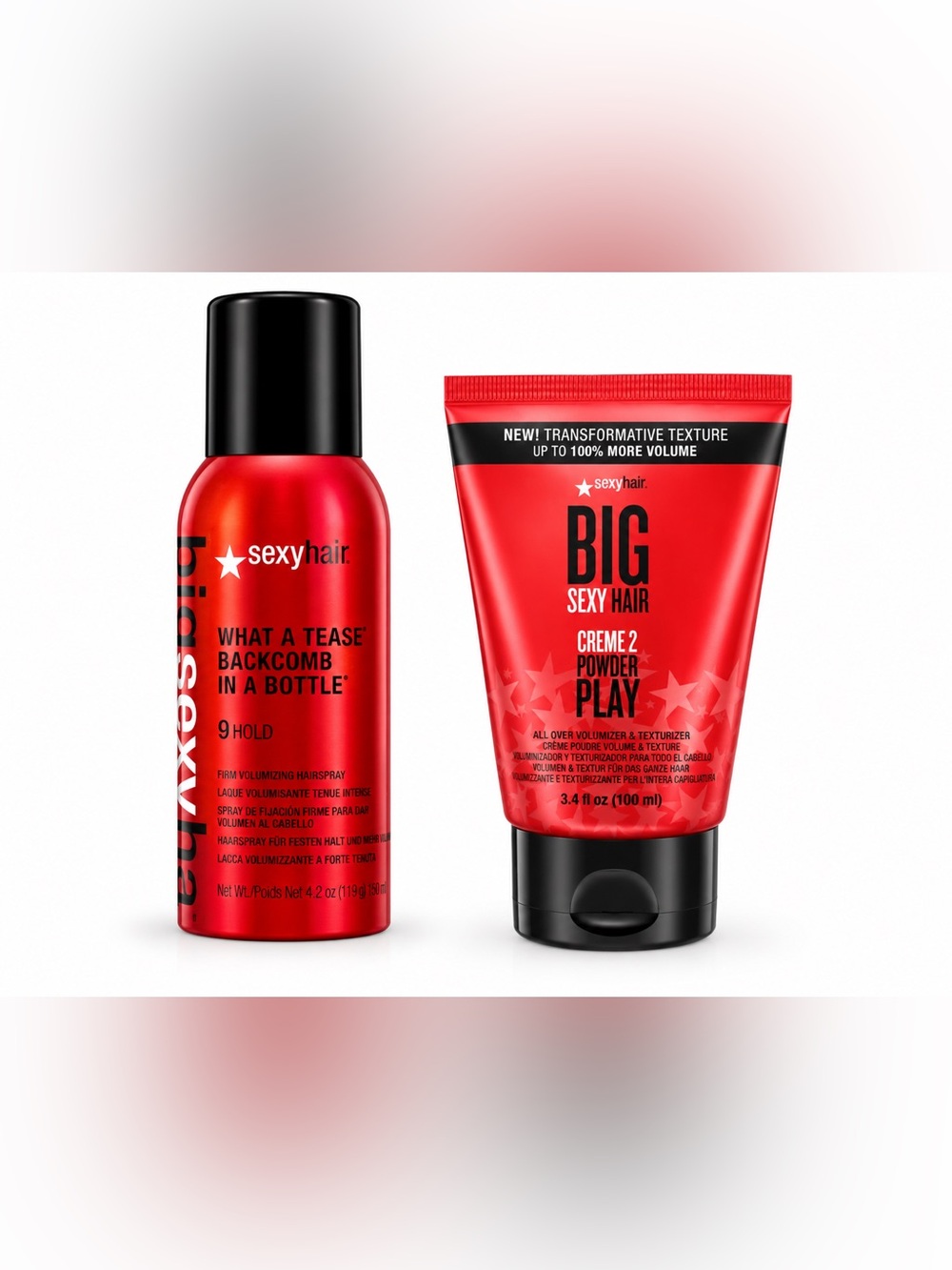 Sexy Hair Big What A Tease + Creme 2 Powder Play Volumizing Duo 4.2 + 3.4 oz